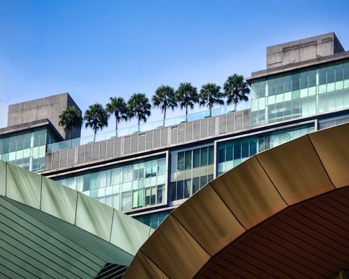 Modern office building facade in Kuala Lumpur Sentral during bright daylight